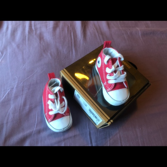 baby girl red converse